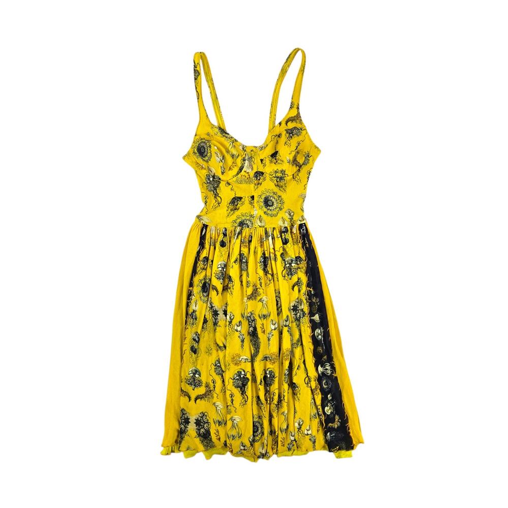 Vintage Jean Paul Gaultier Soleil Mesh Dress Yellow Under The Sea - Small